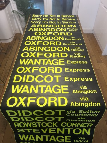 Sorry I’m Not In Service - April 1996 Oxford Bus Destination Blind 42” Gift - Picture 9 of 9