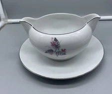 Vintage Lyric By Narumi Gravy Boat With Attached Underplate Discontinued