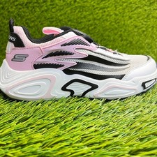 Skechers Twist Fit Low Girls Size 13C White Pink Running Athletic Shoes Sneakers