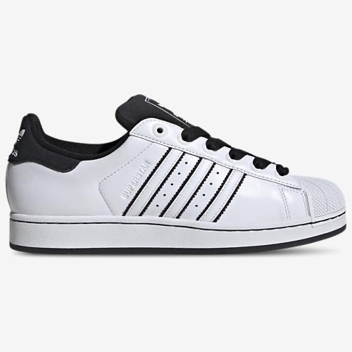 ADIDAS Superstar II Black White Red Patent Leather JR7313 Men's sz