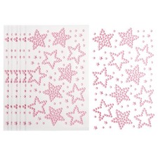 6Sheets Star Gem Sticker, Face Gem Stickers, Pink