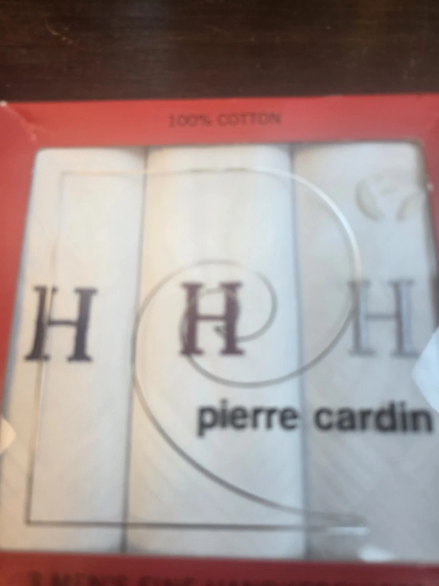 NIB 9pc Monogrammed H Handkerchiefs White 6 Pierre Cardin 3 Paris Classic 