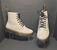 Botas Dr. Martens Zavala Para Mujer Cuero Blanco Tobillo Combate Con Cordones EE. UU. 7 M/38