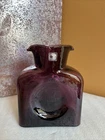 Vintage Mcm Blenko Handmade Glass Amethyst Double Spout Water Jug Carafe Pitcher