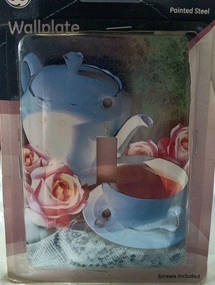 Switchplate Single Teapot Tea Cup GE 40132 Cover Open Box, No Screws. NICE!