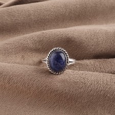 Natural Sodalite Gemstone 925 Sterling Silver Statement Ring Gift For Engagement