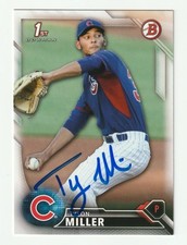 Tyson Miller Signed 2016 Bowman Draft Card BD-58 Auto Chicago Cubs Autograph COA