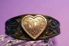 Vtg Tooled Brighton Leather Heart Bracelet Concho Style Western Belt Style