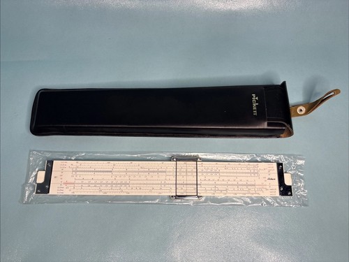PICKETT Model B1 Bamboo Slide Rule w/ Case - MINT