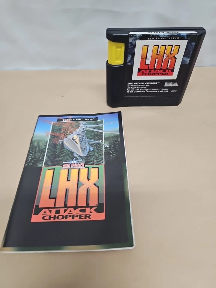 LHX Attack Chopper Game For Sega Genesis Cartridge And Manual - Image 2 of 4