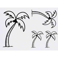4 x 'Palm Tree' Temporary Tattoos / Transfers TO00012731 