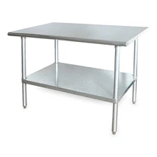 GRAINGER APPROVED 2KRE7 Fixed Work Table,SS,48" W,24" D 2KRE7
