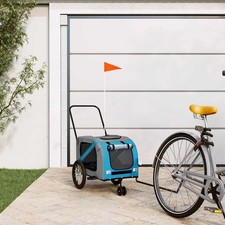 vidaXL Rimorchio da Bici per Animali Verde e Grigio Oxford e Ferro - 6
