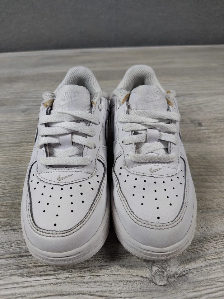 Nike Air Force 1 Triple Blanco 314194-117 Zapatillas con cordones Bebé Niño EE. UU. 9C Foto 2 de 4