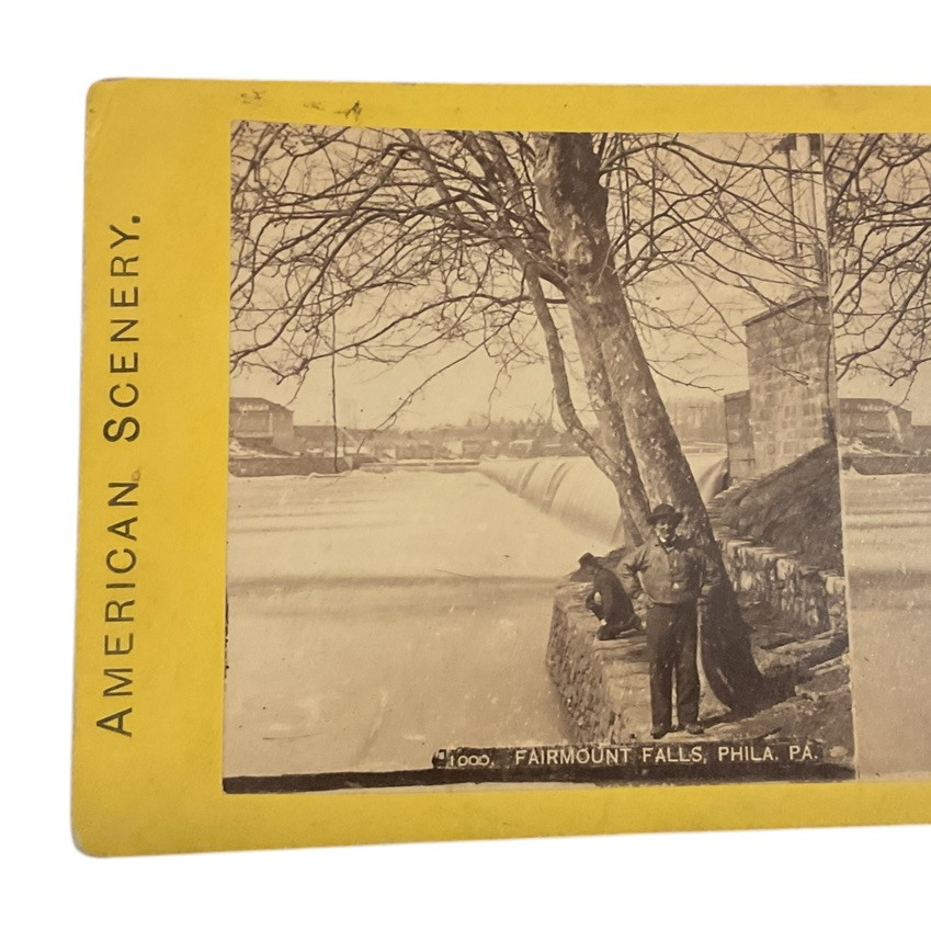 Fairmont Falls Philadelphia Pennsylvania Man Tree American Scenery c1870s SC5