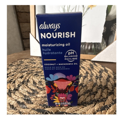 Always Nourish Moisturizing Oil Coconut & Macadamia Oil pH Balanced 30 mL