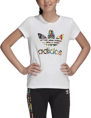 DIDAS ORIGINALS GIRLS T-SHIRT WHITEMULTI - ED7871 - 9-10 Yrs - Image 1 of 4