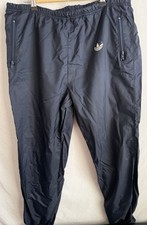 Vintage 80  s Adidas Lined Windbreaker Pants Mens Large Navy Blue Nylon Track