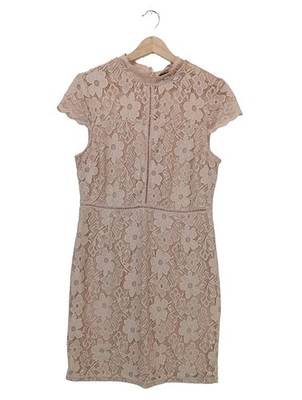QED LONDON Spitzenkleid Damen Kleid Gr. DE 40 wollweiß Elegant