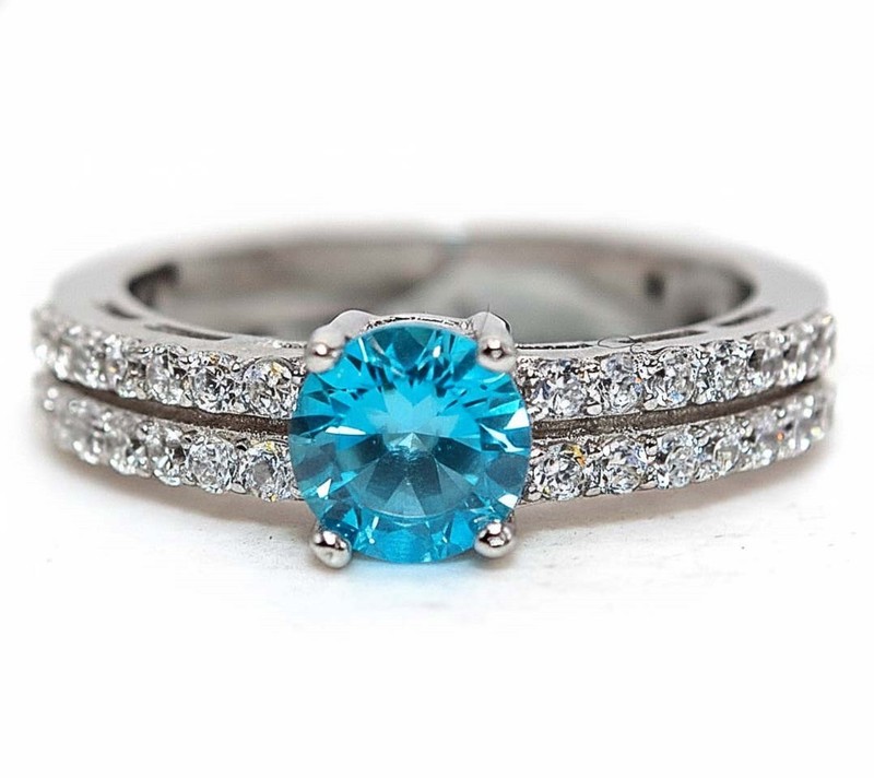 2CT Heat Treated Blue Topaz 925 Sterling Silver Ring Jewelry Sz 6 PC13-1