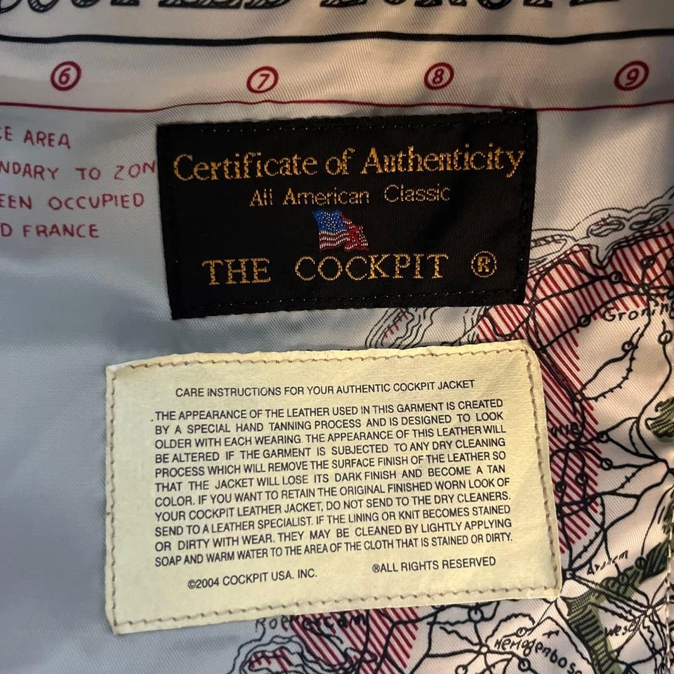 TOP GUN Leather Jacket Cockpit USA Vintage G-1 Aviator Flight Military Men Size - Image 4 of 4