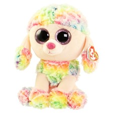 TY Beanie Boos - RAINBOW the Poodle Glitter Eyes  Medium - 10 inch -MWMTs Boo