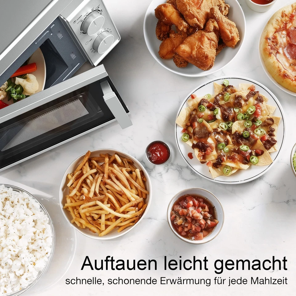 Galanz Mikrowelle mit Auftaufunktion 25,5cm Drehteller Kleine Mikrowelle 5 Stufe - Bild 4 von 4