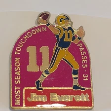 Jim Everett LA Rams Unocal 76 Pin #1 Series Most Season TD Passes 31 Collectible