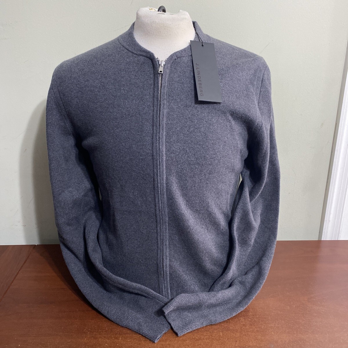 J Lindeberg Men's Landon Zip Cardigan FMKW03059 U188 Dark