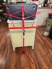 On-Stage Compact Sheet Music Stand Red with Carrying Bag