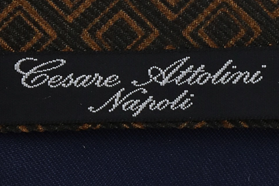 Галстук шелковый геометрический Cesare Attolini темно-коричневый (1536) - Изображение 4 из 4