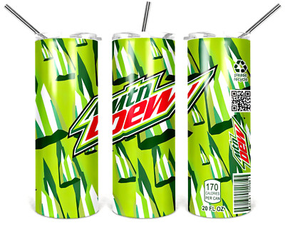 Mountain Dew Multicolor 30 oz Insulated Tumbler With Box Lid Straw New