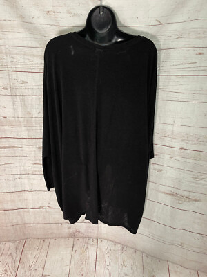 Akemi Kin Women s Black Long Sleeve Round Neck Blouse Size XS/S