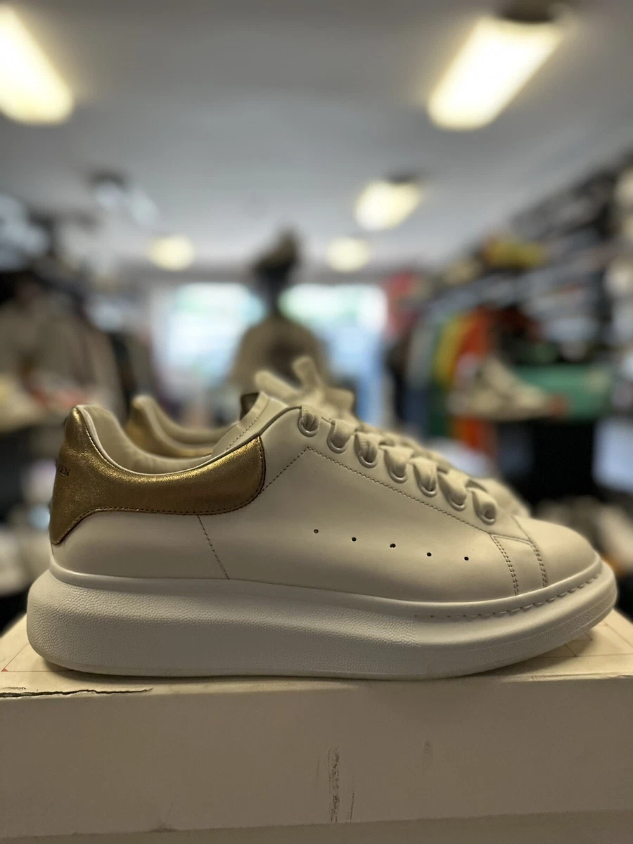 Alexander McQueen Men s White Gold Oversized Sneakers Shoes Size