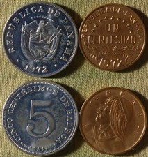 Panamá: 1972 1 Ct + 5 Ct Prueba del conjunto Algo de tonificación, algún tono #22#23.2 IR10119
