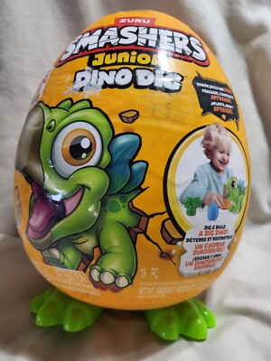 Zuru smashers junior Dino dig Mystery Egg Build a Green Stegosaurus Dinosaur New