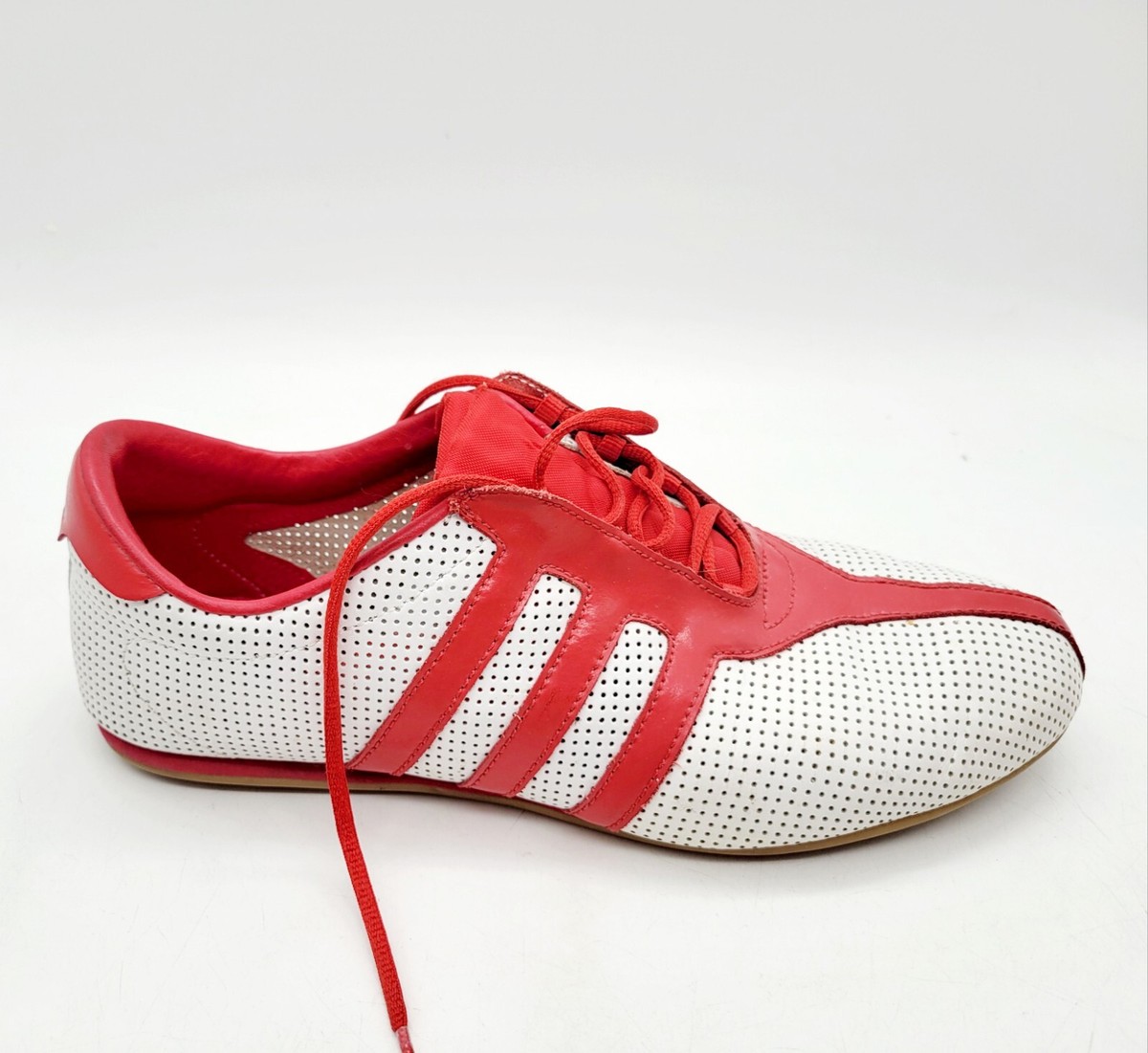 Adidas Shosan Red and White Leather Shoes Size 10 2002 Art Adidas Shosan Red and White Leather Shoes Size 10 2002 Art