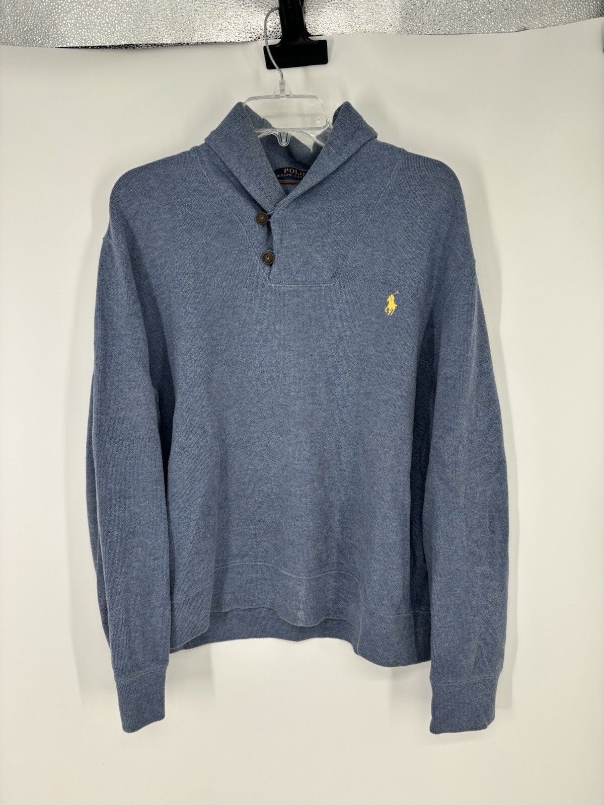 Polo Ralph Lauren collo sciallato pullover maglione felpa logo pony uomo grande