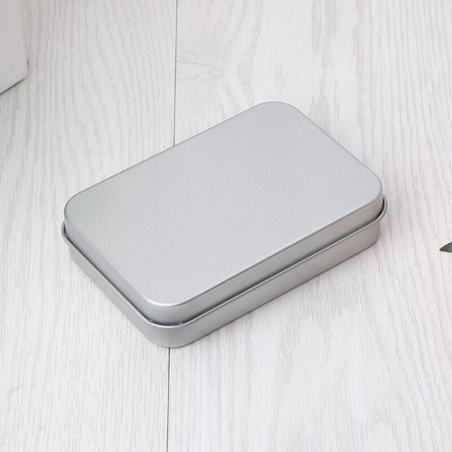 Small Metal Tin Silver Flip Storage Box for Case Organizer For Money Coin Candy - Picture 7 of 10