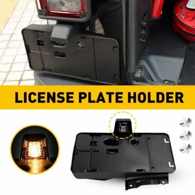 Rear Plate License Holder Bracket Mounting For &Light 2007-2017 Jeep Wrangler JK