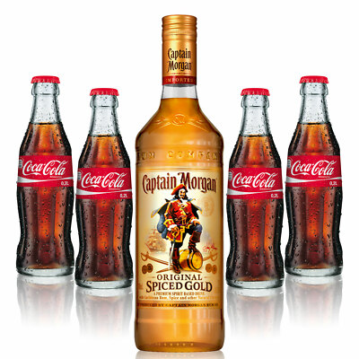 Cuba Libre Set - Captain Morgan Spiced Gold Rum 0,7l 700ml (35% Vol) + 4x Coca 