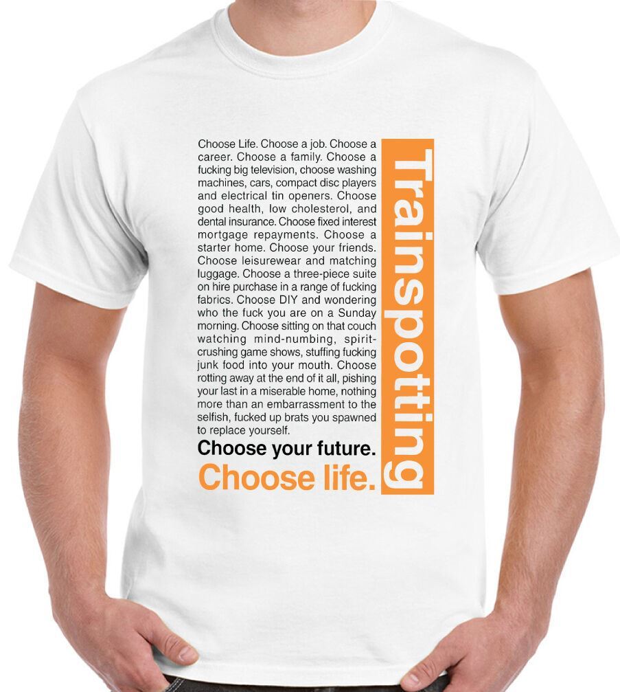 Trainspotting T-Shirt Introduction Mens Funny Choose Life Intro | eBay