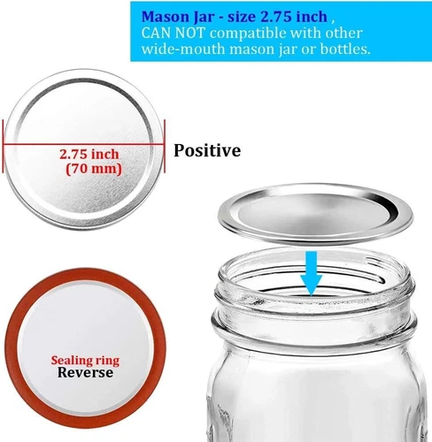 120PCS Mason Jar Lids Regular 70mm for Canning Wide Mouth Canning Lids US - Picture 2 of 7