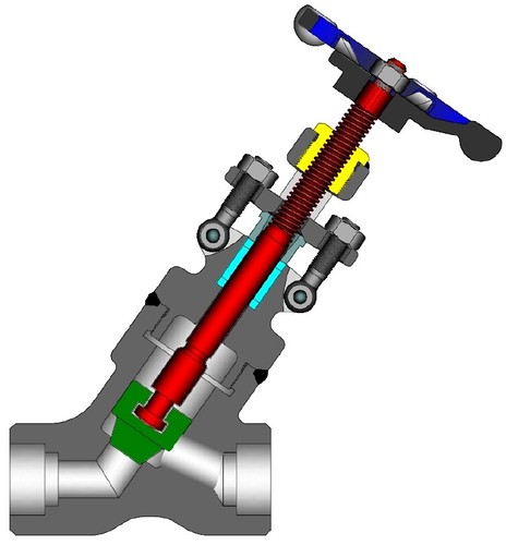 NEW Powell 1-1/2" Y-Pattern F22 Forged Steel Socket Weld Globe Valve ASME 1690# - Picture 12 of 12