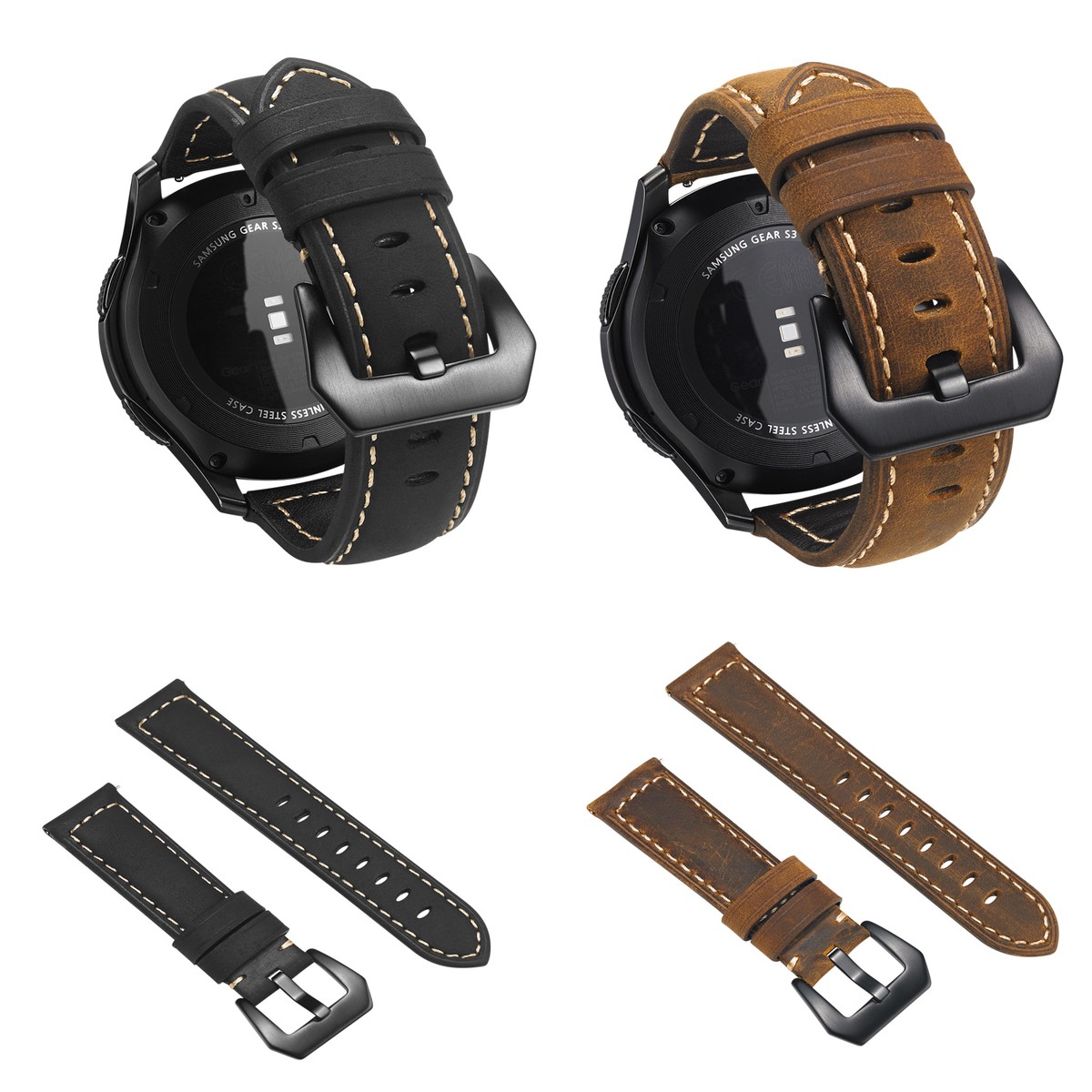 US Genuine Leather Watch Band Wrist Strap For Samsung Galaxy US Genuine Leather Watch Band Wrist Strap For Samsung Galaxy