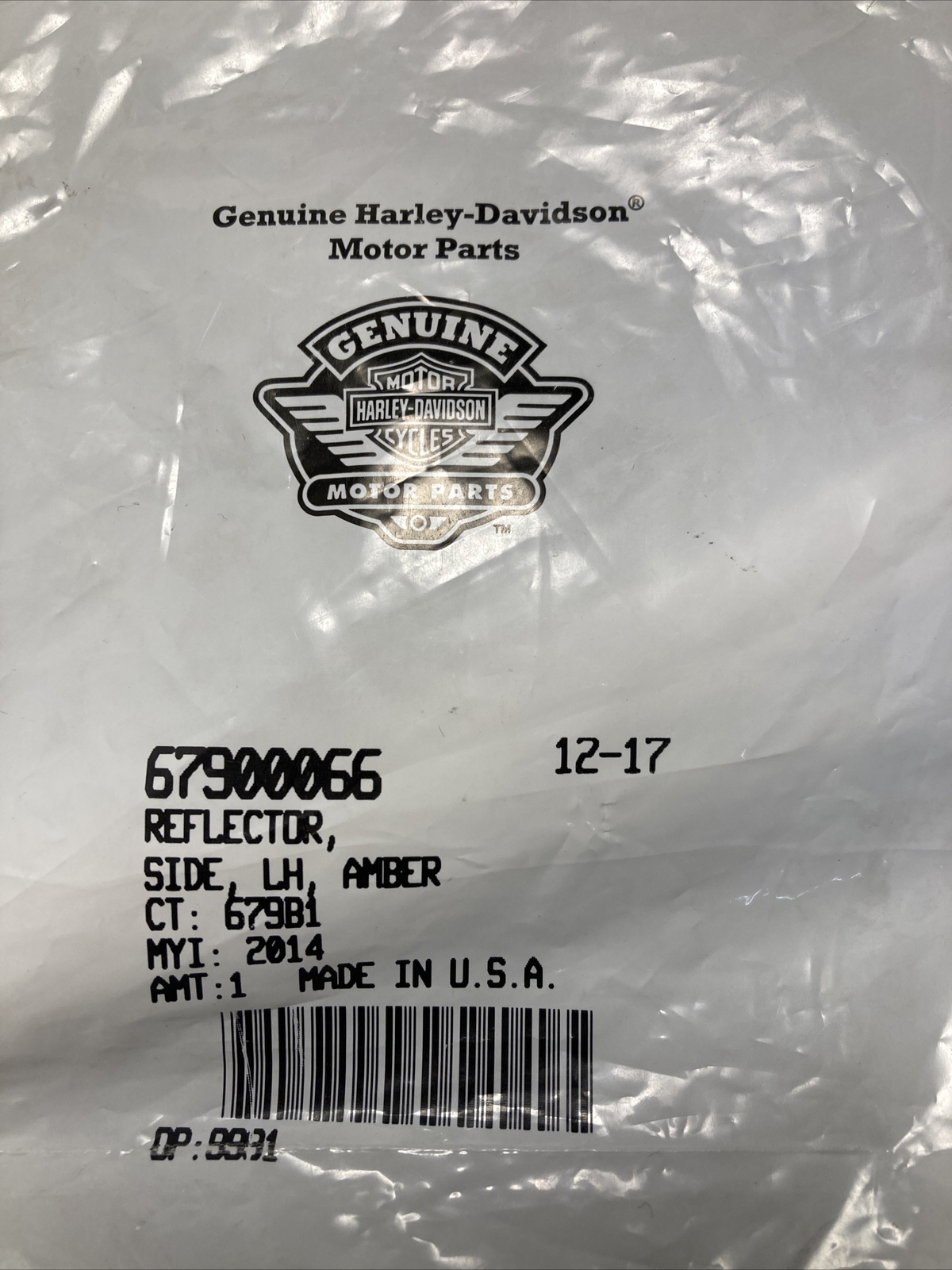 Harley 67900066 LH Side Amber Reflector OEM NOS for sale online | eBay