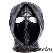 Double layer BDSM Bondage Hood Mask Zipper Closed Blackout Mask Blindfold,Head