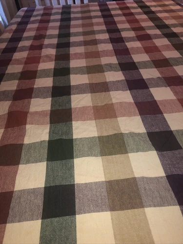 Thanksgiving  Fall Plaid Tablecloth 50 X 67 Fall Colors Rectangle   Cotton
