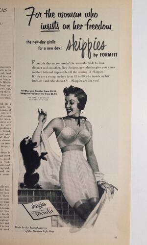 1954 Skippies Formfit bra girdle for woman insist on her Freedom ad