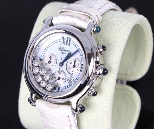 $9,500 Chopard Happy Sport 7 Floating Diamond 38mm Chronograph Quartz Watch 8267 - Picture 5 of 8